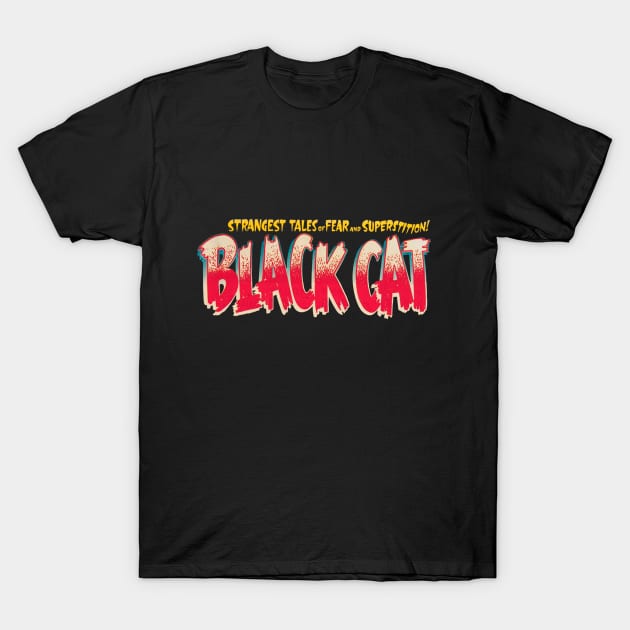 Black Cat T-Shirt by lordcoyote